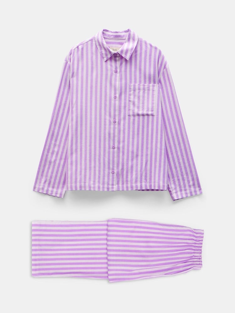 Hush Purple Luella Brushed Twill Pyjamas - Image 5 of 5