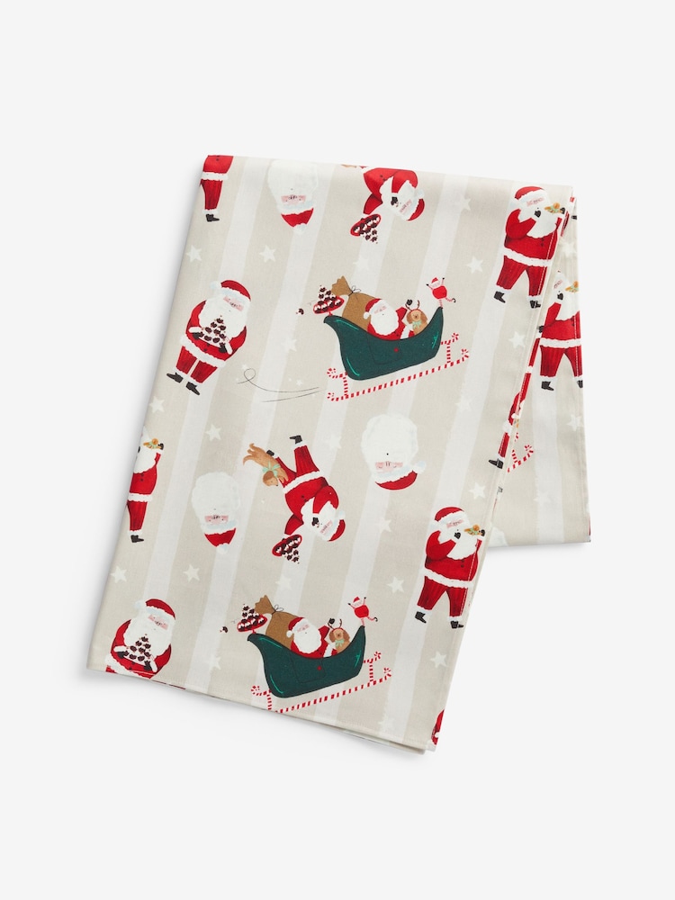 Red Christmas Santa Wipe Clean Tablecloth - Image 3 of 3 Red Christmas Santa Wipe Clean Tablecloth - Image 3 of 3