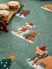 Green Christmas Hamish The Highland Cow Wipe Clean Tablecloth - Image 3 of 4