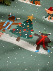 Green Christmas Hamish The Highland Cow Wipe Clean Tablecloth - Image 4 of 4