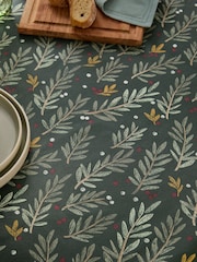Green Christmas Mistletoe Wipe Clean Tablecloth - Image 2 of 3