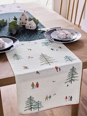 Navy Mini Christmas Scene Table Runner - Image 1 of 4