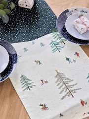 Navy Mini Christmas Scene Table Runner - Image 2 of 4