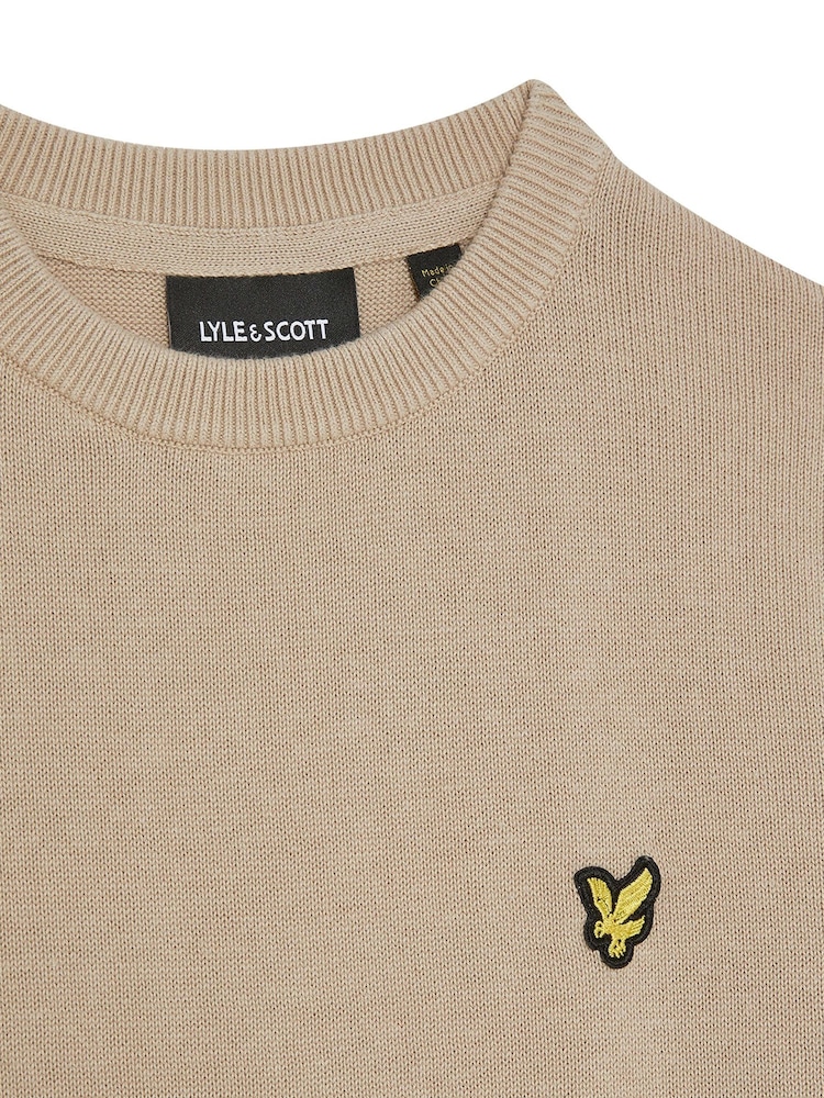 Lyle & Scott Stone Boys Crew Neck Knitted Jumper - Image 2 of 2 Lyle & Scott Stone Boys Crew Neck Knitted Jumper - Image 2 of 2