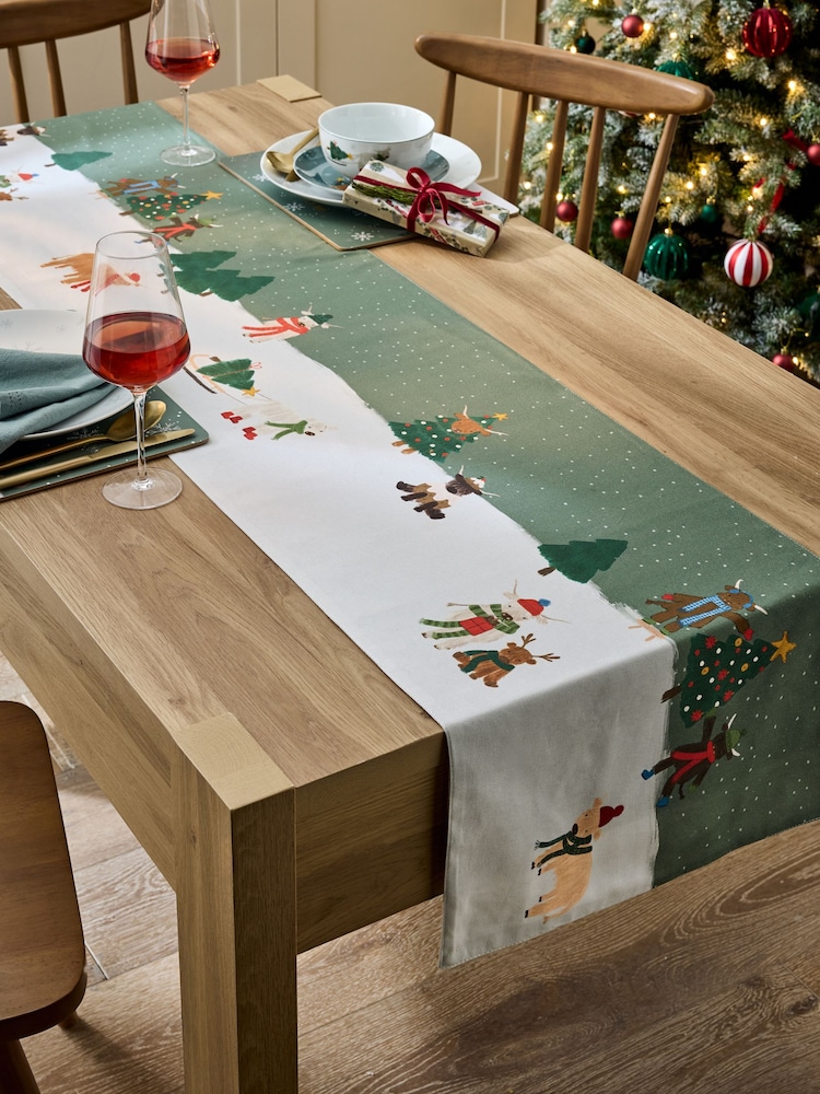 Green Christmas Hamish Table Runner - Image 1 of 4