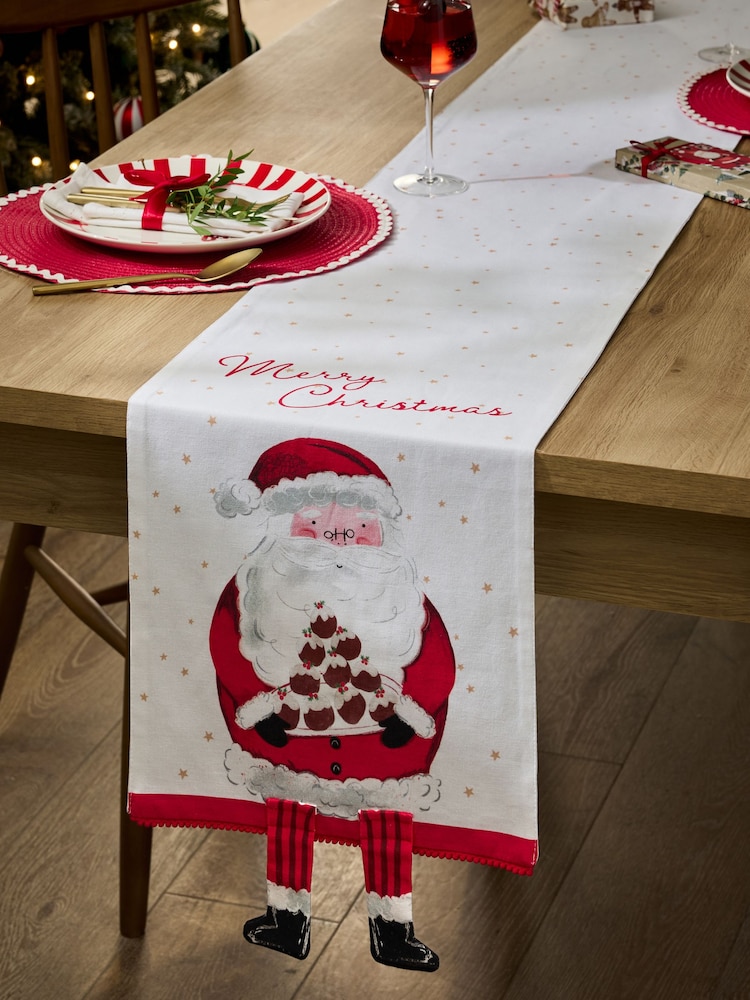 Red Christmas Santa Light Up and Musical Table Runner - Image 1 of 4 Red Christmas Santa Light Up and Musical Table Runner - Image 1 of 4