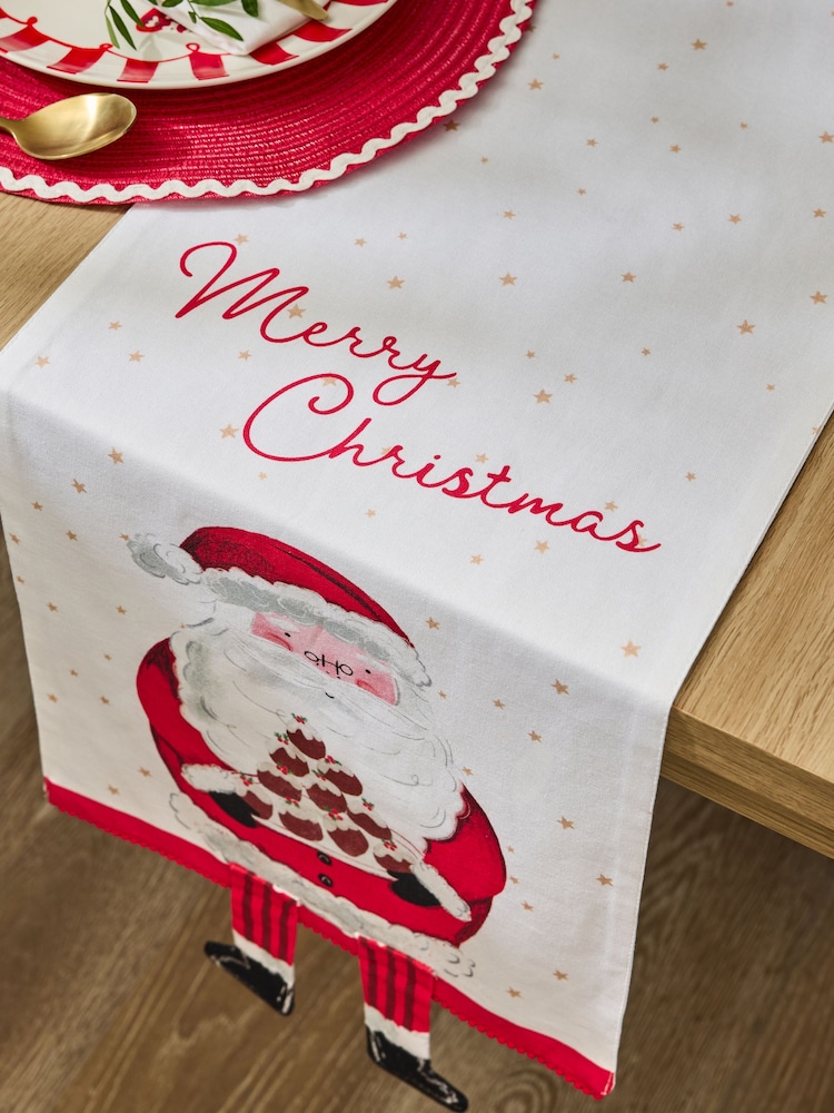 Red Christmas Santa Light Up and Musical Table Runner - Image 2 of 4 Red Christmas Santa Light Up and Musical Table Runner - Image 2 of 4