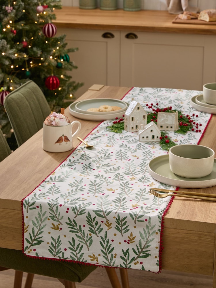 Natural Christmas Mistletoe Table Runner - Image 1 of 4