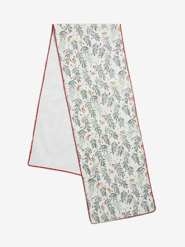 Natural Christmas Mistletoe Table Runner - Image 2 of 4 Natural Christmas Mistletoe Table Runner - Image 2 of 4