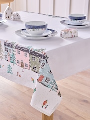 Multi Mini Christmas Scene Border Table Cloth - Image 1 of 4