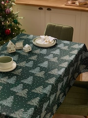 Green Christmas Tree Table Cloth - Image 1 of 2