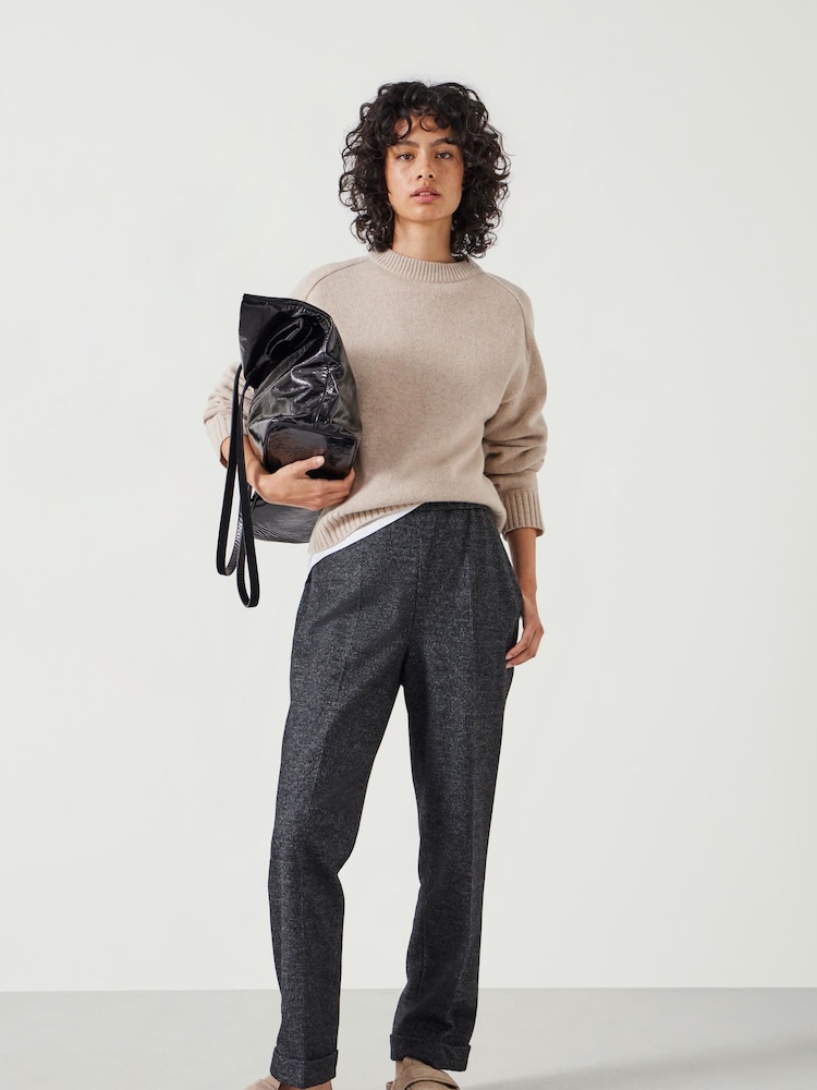 Hush Grey Eliz Slim Wool Blend Check Trousers - Image 1 of 5 Hush Grey Eliz Slim Wool Blend Check Trousers - Image 1 of 5