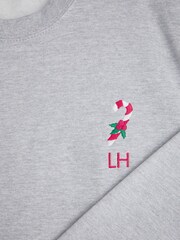 Personalised Womens Embroidered Candy Cane Jumper by Stitch Style - Image 3 of 4