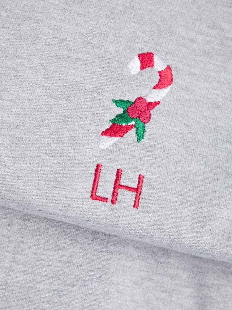 Personalised Womens Embroidered Candy Cane Jumper by Stitch Style - Image 4 of 4