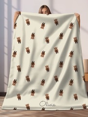 Personalised Highland Cow Blanket by Koko Blossom - Image 1 of 3