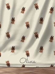Personalised Highland Cow Blanket by Koko Blossom - Image 2 of 3