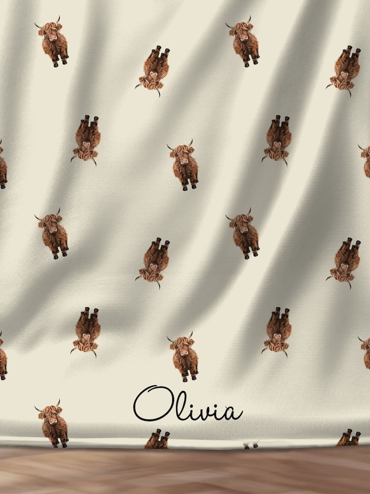Personalised Highland Cow Blanket by Koko Blossom - Image 2 of 3