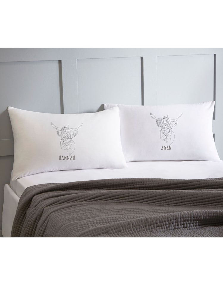 Personalised Highland 100% Cotton Cow Pillowcases by Koko Blossom - Image 1 of 4