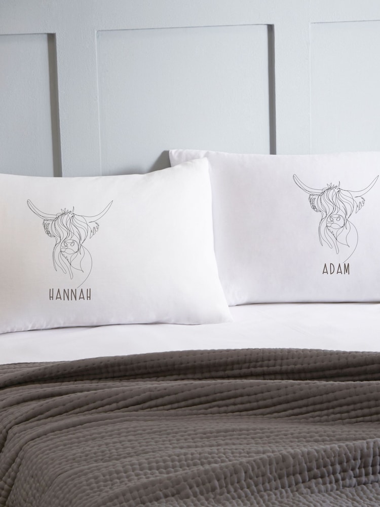 Personalised Highland 100% Cotton Cow Pillowcases by Koko Blossom - Image 2 of 4