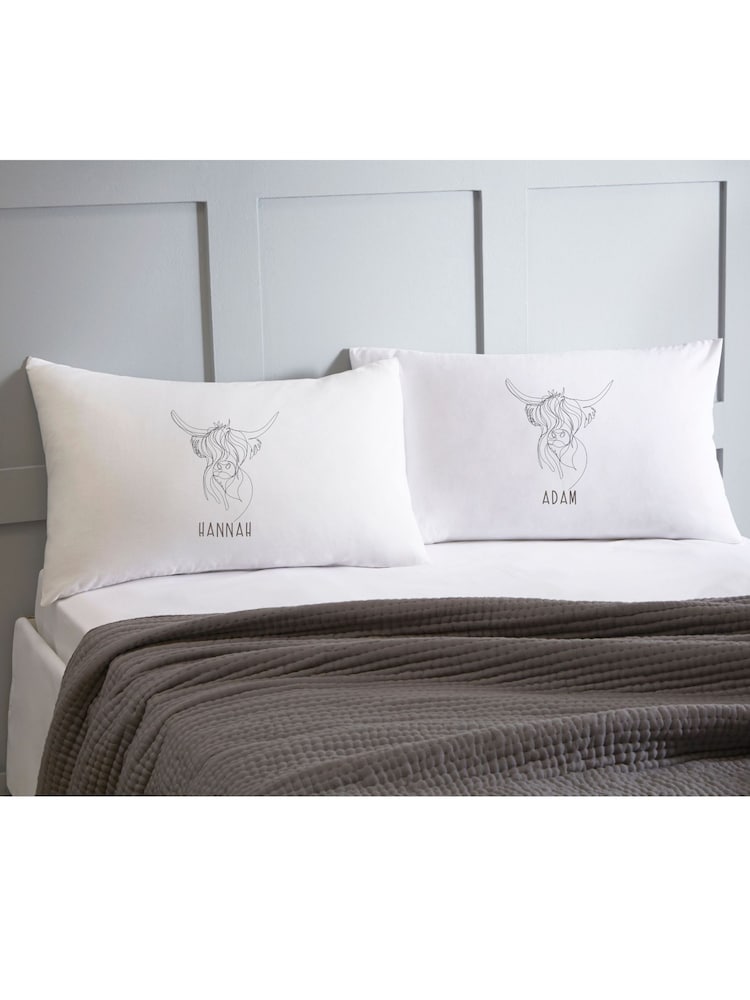 Personalised Highland 100% Cotton Cow Pillowcases by Koko Blossom - Image 5 of 5 Personalised Highland 100% Cotton Cow Pillowcases by Koko Blossom - Image 5 of 5