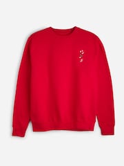 Personalised Womens Embroidered Candy CaneChristmas  Jumper by Stitch Style - Image 1 of 4