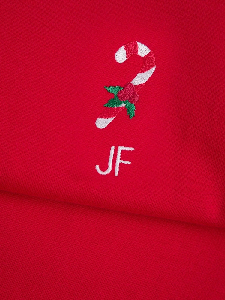 Personalised Womens Embroidered Candy CaneChristmas  Jumper by Stitch Style - Image 4 of 4