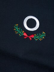 Personalised Womens Embroidered Christmas Wreath Sweat Top by Stitch Style - Image 4 of 4