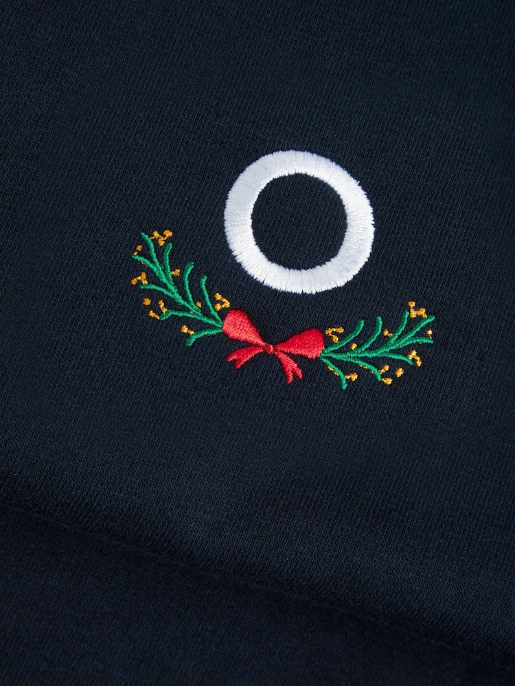 Personalised Womens Embroidered Christmas Wreath Sweat Top by Stitch Style - Image 4 of 4