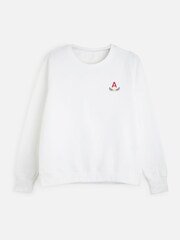 Personalised Womens Embroidered Christmas Wreath Sweat Top by Stitch Style - Image 1 of 4