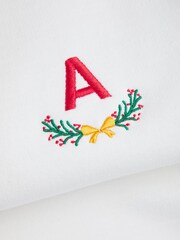 Personalised Womens Embroidered Christmas Wreath Sweat Top by Stitch Style - Image 4 of 4