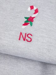 Personalised Mens Embroidered Candy Cane Christmas Sweat Top by Stitch Style - Image 3 of 4