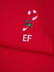 Personalised Mens Embroidered Candy Cane Christmas Sweat Top by Stitch Style - Image 3 of 4