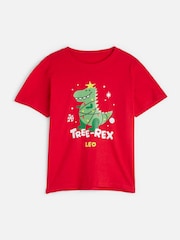 Personalised Boys Tree-Rex 100% Cotton T-Shirt by Stitch Style - Image 1 of 4