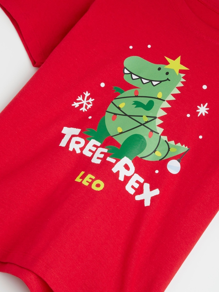 Personalised Boys Tree-Rex 100% Cotton T-Shirt by Stitch Style - Image 4 of 4