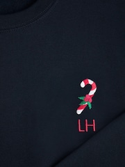 Personalised Embroidered Candy Cane Christmas Jumper by Stitch Style - Image 3 of 4