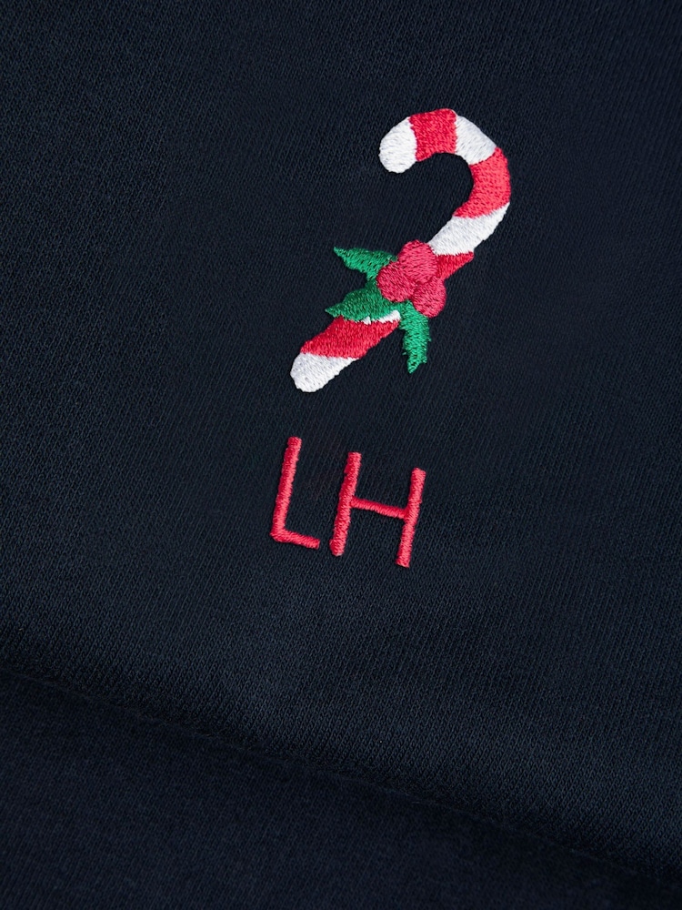 Personalised Embroidered Candy Cane Christmas Jumper by Stitch Style - Image 4 of 4
