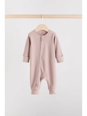 Chocolate Brown Baby Two Way Zip Footless Sleepsuits 3 Pack (0mths-3yrs) - Image 13 of 13