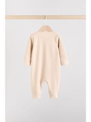 Chocolate Brown Baby Two Way Zip Footless Sleepsuits 3 Pack (0mths-3yrs) - Image 3 of 13