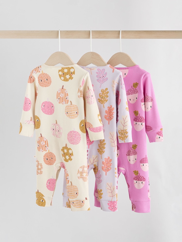 Vijolična - Baby Popper Footless Sleepsuits 3 Pack (0mths-3yrs) - Slika 2 iz 14 Vijolična - Baby Popper Footless Sleepsuits 3 Pack (0mths-3yrs) - Slika 2 iz 14