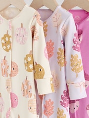 Vijolična - Baby Popper Footless Sleepsuits 3 Pack (0mths-3yrs) - Slika 7 iz 14