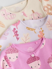 Vijolična - Baby Popper Footless Sleepsuits 3 Pack (0mths-3yrs) - Slika 8 iz 14
