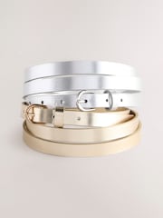 Silber/Gold - PU Skinny Belts 2 Pack - Bild 1 von 5