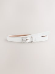 White Skinny Leather Belt - Image 4 of 6