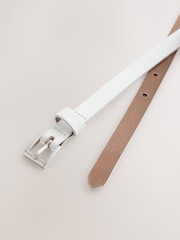White Skinny Leather Belt - Image 5 of 6