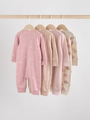 Pink Baby Two Way Zip Footless Sleepsuits 4 Pack (0mths-3yrs) - Image 2 of 13