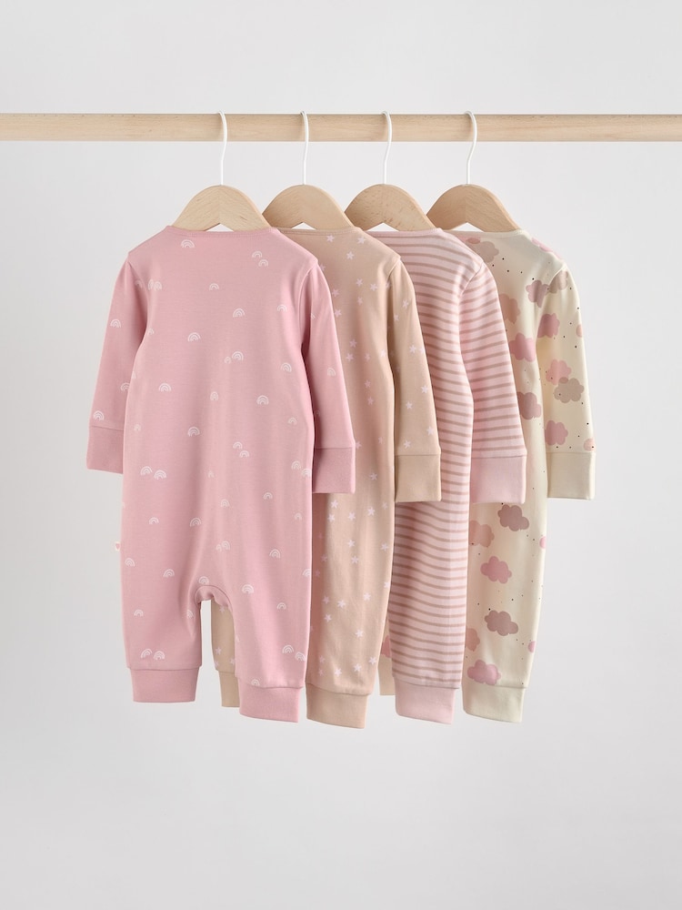 Pink Baby Two Way Zip Footless Sleepsuits 4 Pack (0mths-3yrs) - Image 2 of 13 Pink Baby Two Way Zip Footless Sleepsuits 4 Pack (0mths-3yrs) - Image 2 of 13