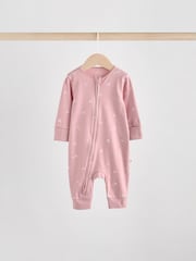 Pink Baby Two Way Zip Footless Sleepsuits 4 Pack (0mths-3yrs) - Image 3 of 13