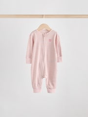 Pink Baby Two Way Zip Footless Sleepsuits 4 Pack (0mths-3yrs) - Image 5 of 13