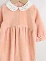 Pink Velour Baby Sleepsuit (0mths-3yrs) - Image 3 of 11