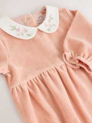 Pink Velour Baby Sleepsuit (0mths-3yrs) - Image 4 of 11